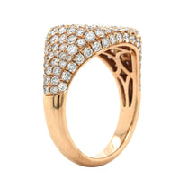 18K Rose Gold Pave Diamond Signet Ring, 18k rose gold, Long's Jewelers