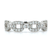 14K White Gold Link Design Pave Diamond Ring, 14k white gold, Long's Jewelers