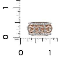 Platinum and 18K Rose Gold Wide Diamond Band, Platinum and 18k rose gold, Long's Jewelers