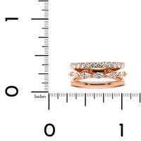 Etho Maria 18K Rose Gold Marquise Diamond 3 Row Ring