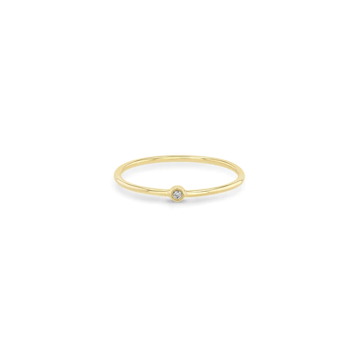 14K Yellow Gold Bezel Set Diamond Ring, 14k yellow gold, Long's Jewelers