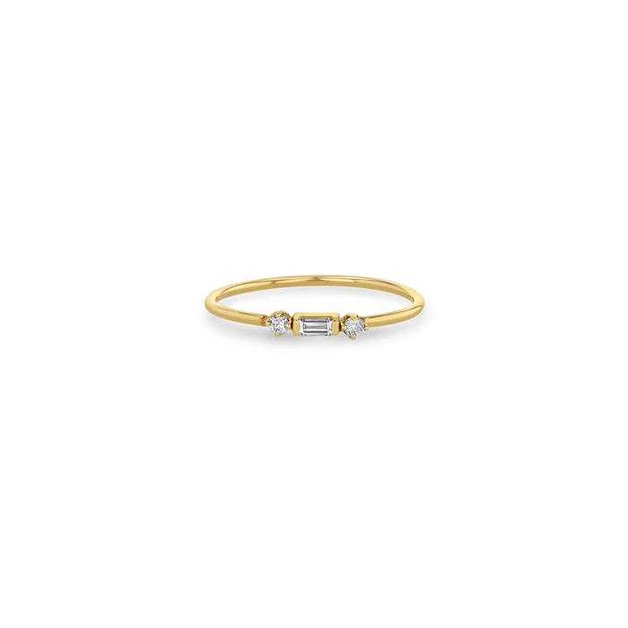 14K Yellow 3 Stone Diamond Ring, 14k yellow gold, Long's Jewelers