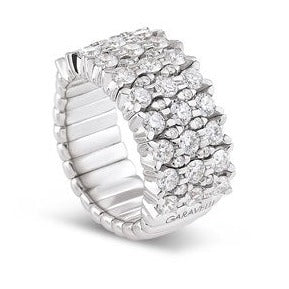 18K White Gold 3 Row Abracadabra Coil Diamond Ring