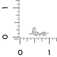 14K White Gold Diamond Love Script Ring
