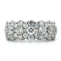 14K White Gold Diamond Cluster Band