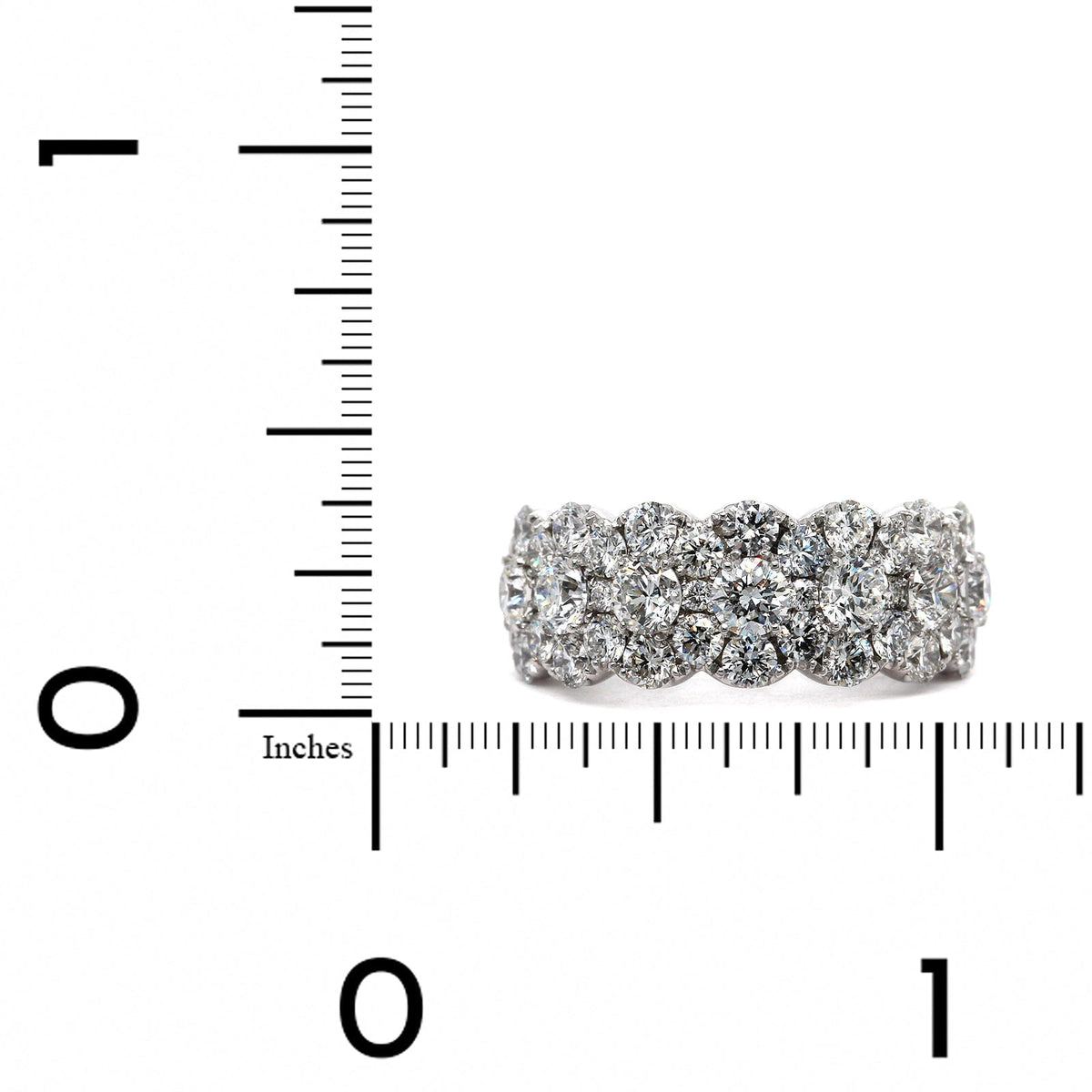 14K White Gold Diamond Cluster Band