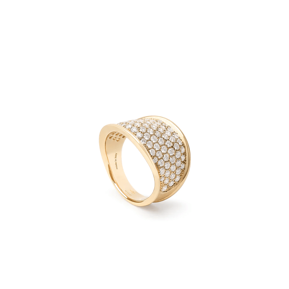 Lunaria 18K Yellow Gold Pave Diamond Ring, Long's Jewelers