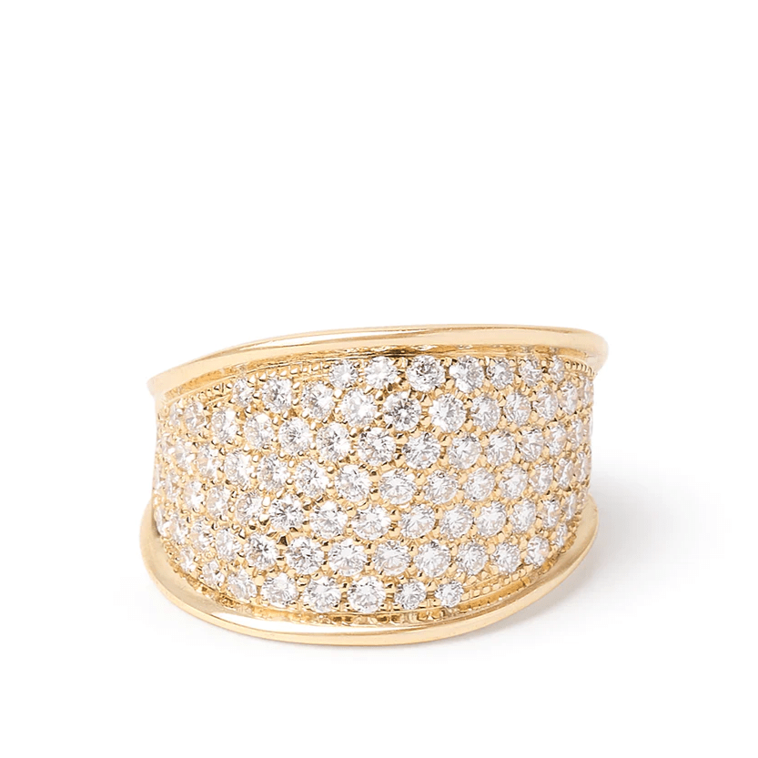Lunaria 18K Yellow Gold Pave Diamond Ring, Long's Jewelers