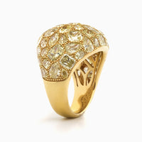 Eclat Jewels 18K Yellow Gold Yellow Diamond Dome Ring