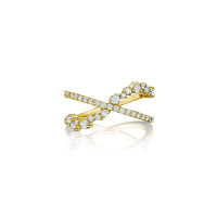Penny Preville 18K Yellow Gold Diamond Cluster Crossover Ring