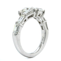 Platinum Bypass Pear Shape Diamond Ring