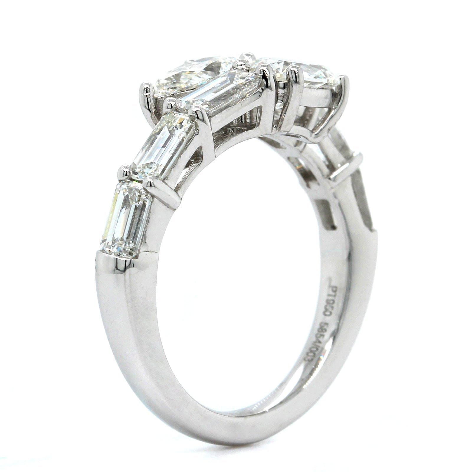 Platinum Bypass Pear Shape Diamond Ring