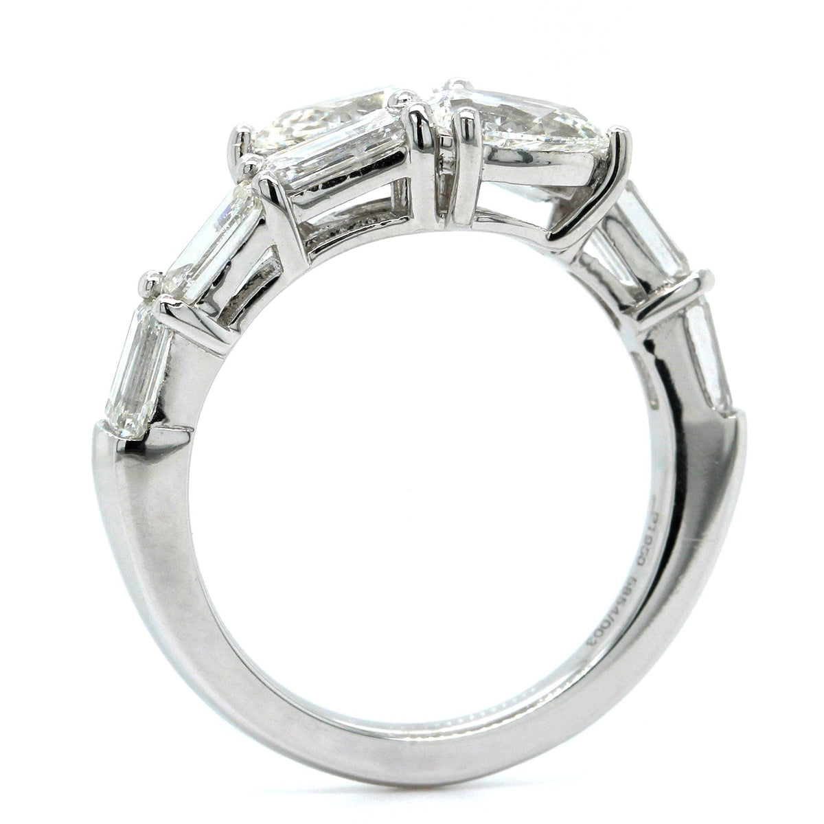 Platinum Bypass Pear Shape Diamond Ring