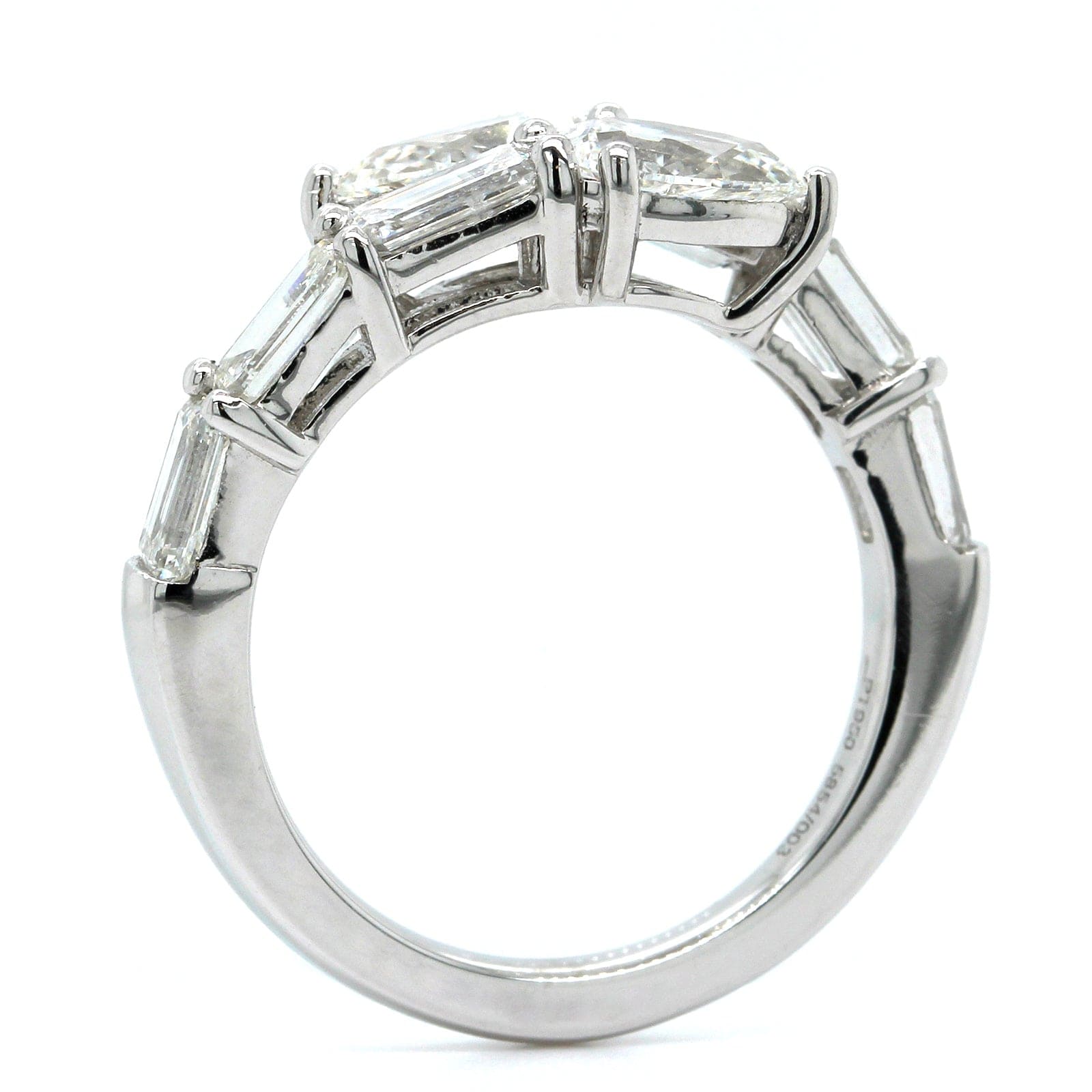 Platinum Bypass Pear Shape Diamond Ring