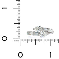 Platinum Bypass Pear Shape Diamond Ring