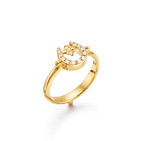 Temple St. Clair 18K Yellow God Horseshoe Diamond Ring