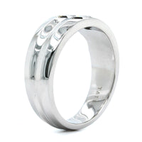 18K White Gold Hexagonal Cut Diamond 2 Stone Ring
