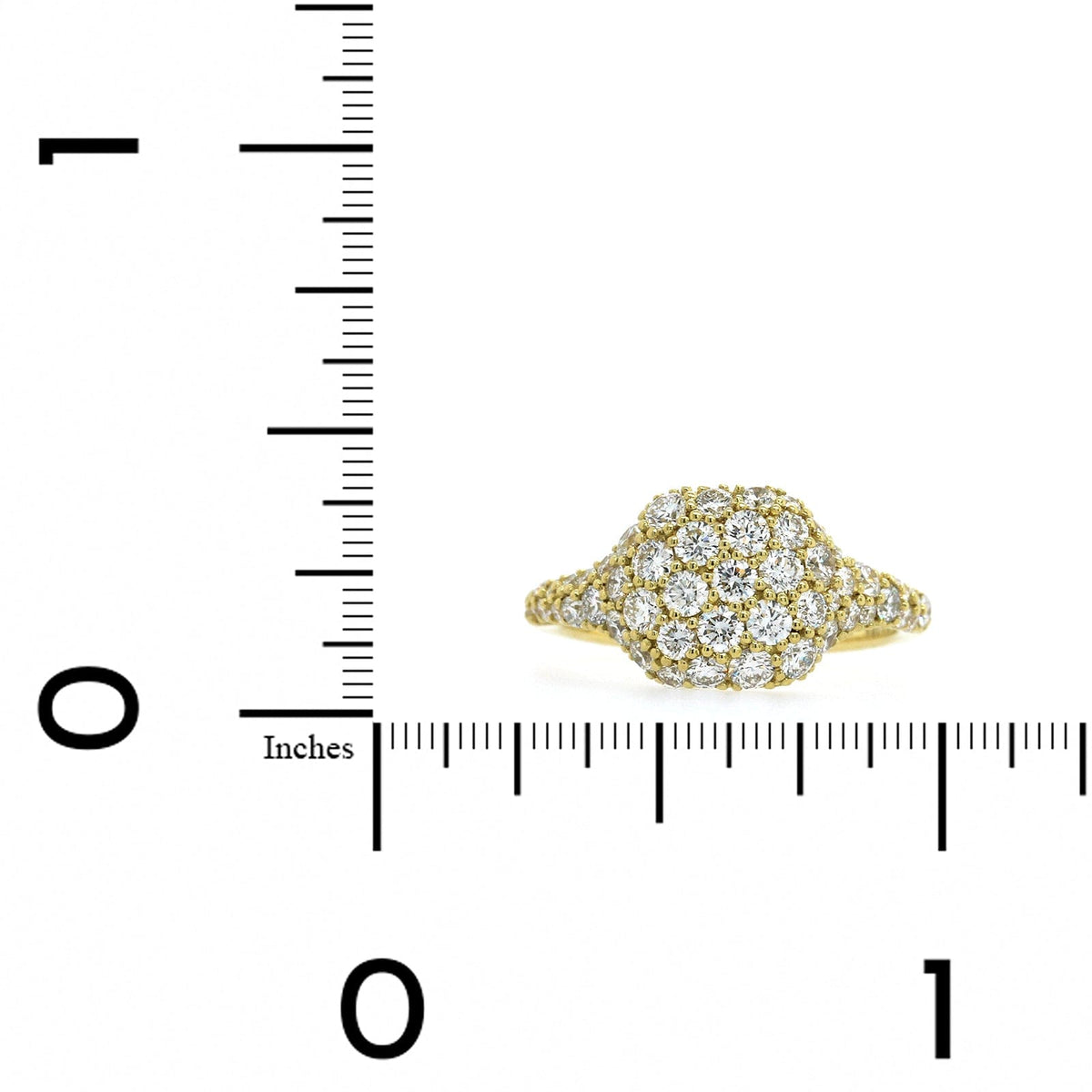 18K Yellow Gold Pave Diamond Pinky Ring
