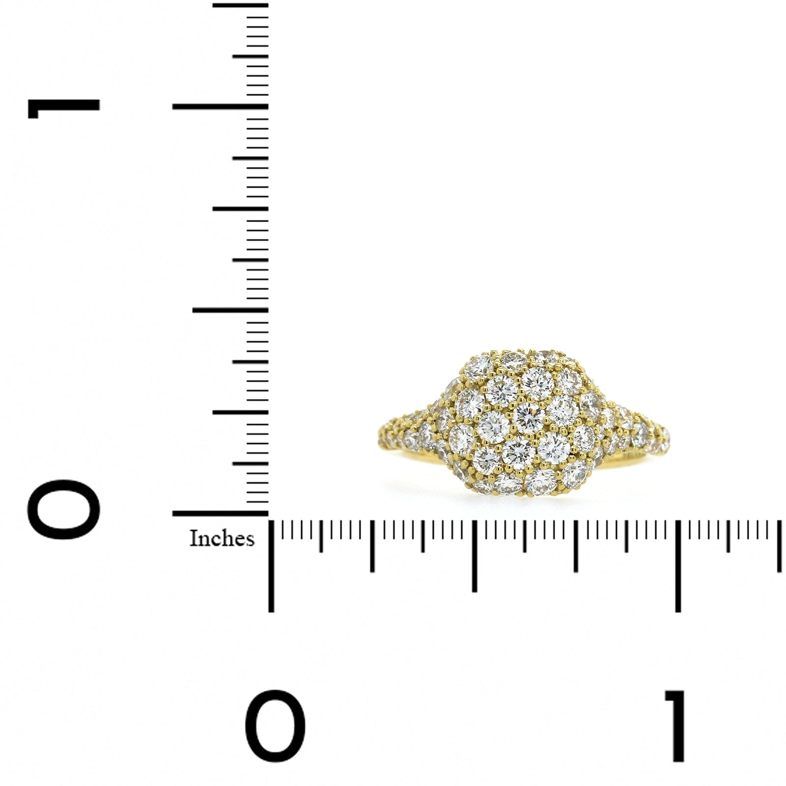 18K Yellow Gold Pave Diamond Pinky Ring
