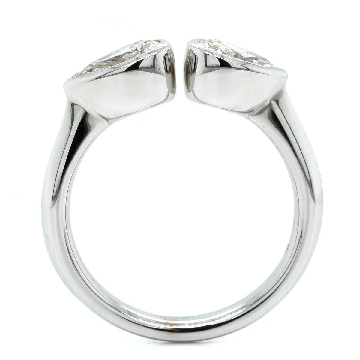 18K White Gold 2 Pear Shape Diamond Ring