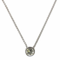 18K White Gold Bezel Set Diamond Pendant, Longs Jewelers