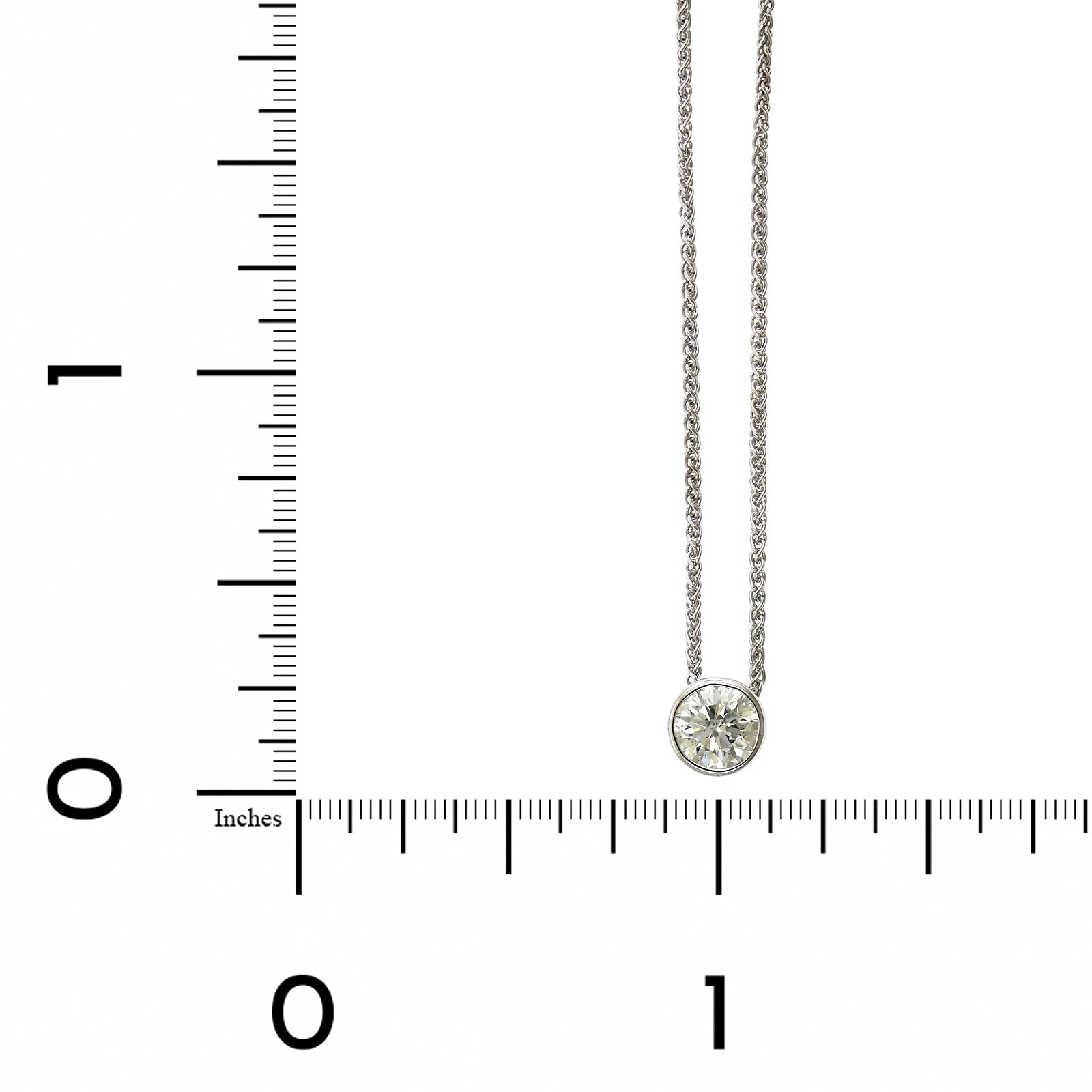 18K White Gold Bezel Set Diamond Pendant, Longs Jewelers