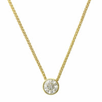 18K Yellow Gold Bezel Set Diamond Pendant, Longs Jewelers