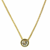 18K Yellow Gold Bezel Set Diamond Pendant, Longs Jewelers