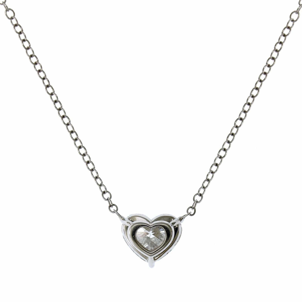 18K White Gold Heart Shaped Diamond Pendant