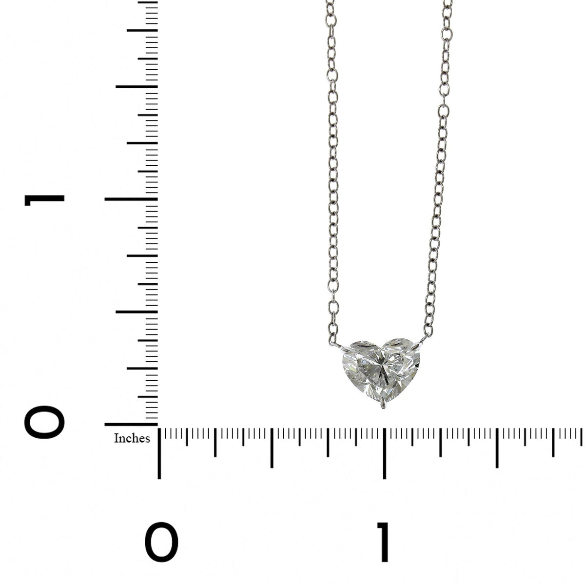 18K White Gold Heart Shaped Diamond Pendant
