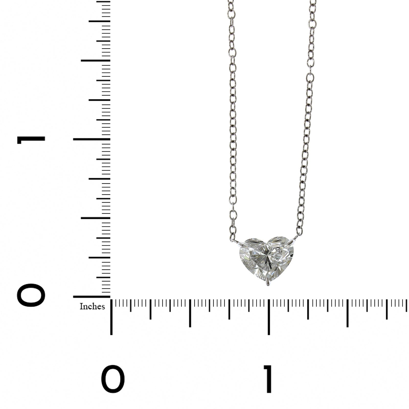 18K White Gold Heart Shaped Diamond Pendant