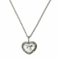 18K White Gold Heart Shape Diamond Halo Pendant, 18k white gold, Long's Jewelers