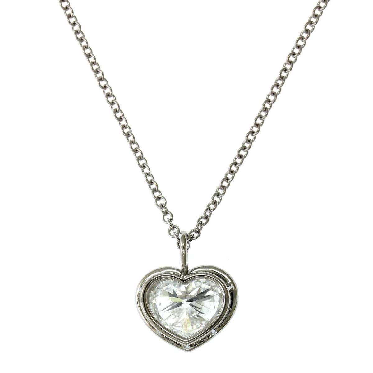 18K White Gold Heart Shape Diamond Halo Pendant, 18k white gold, Long's Jewelers
