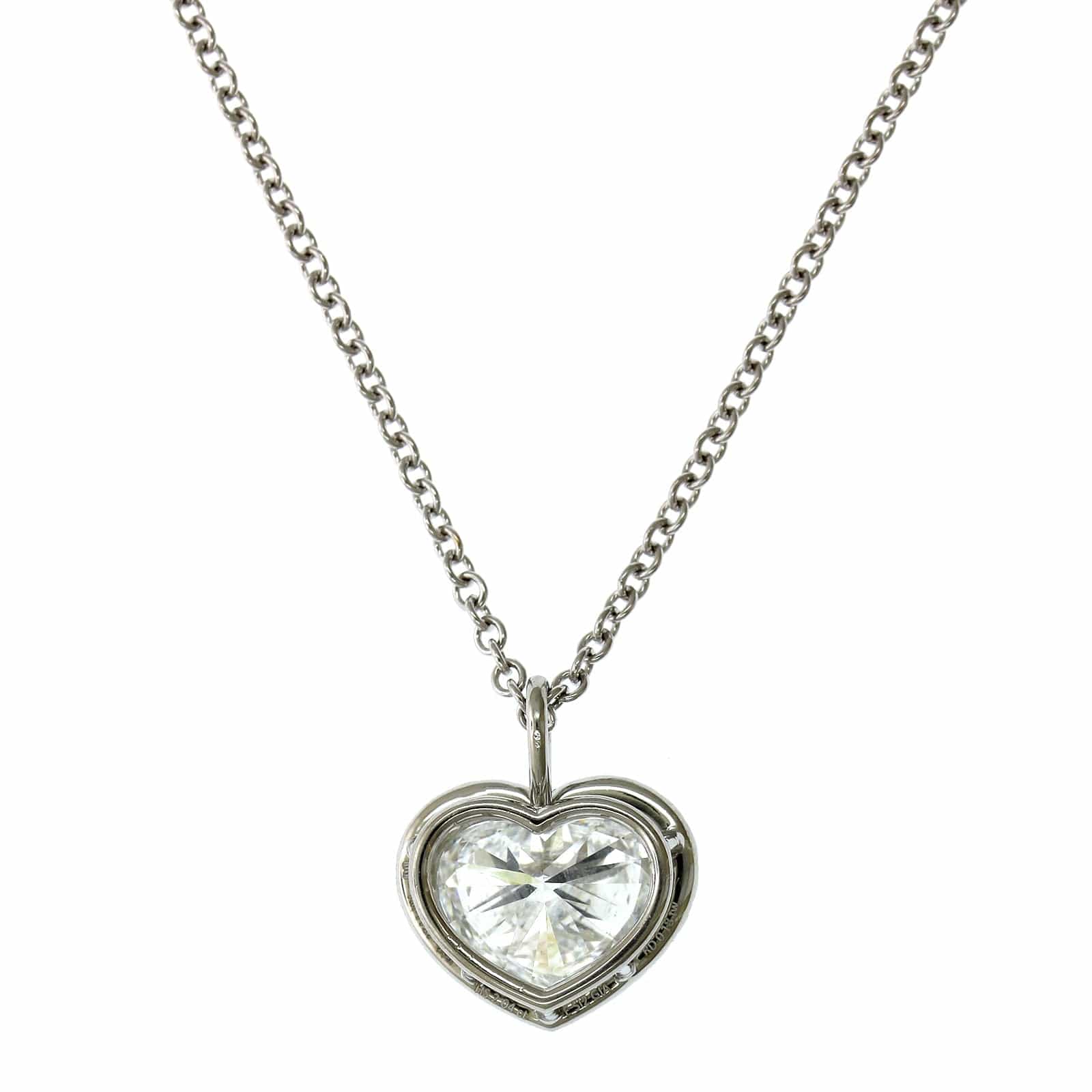 18K White Gold Heart Shape Diamond Halo Pendant, 18k white gold, Long's Jewelers