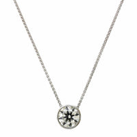 18K White Gold Bezel Set Diamond Pendant