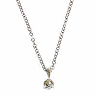 14k White Gold 3 Prong Solitaire Diamond Pendant