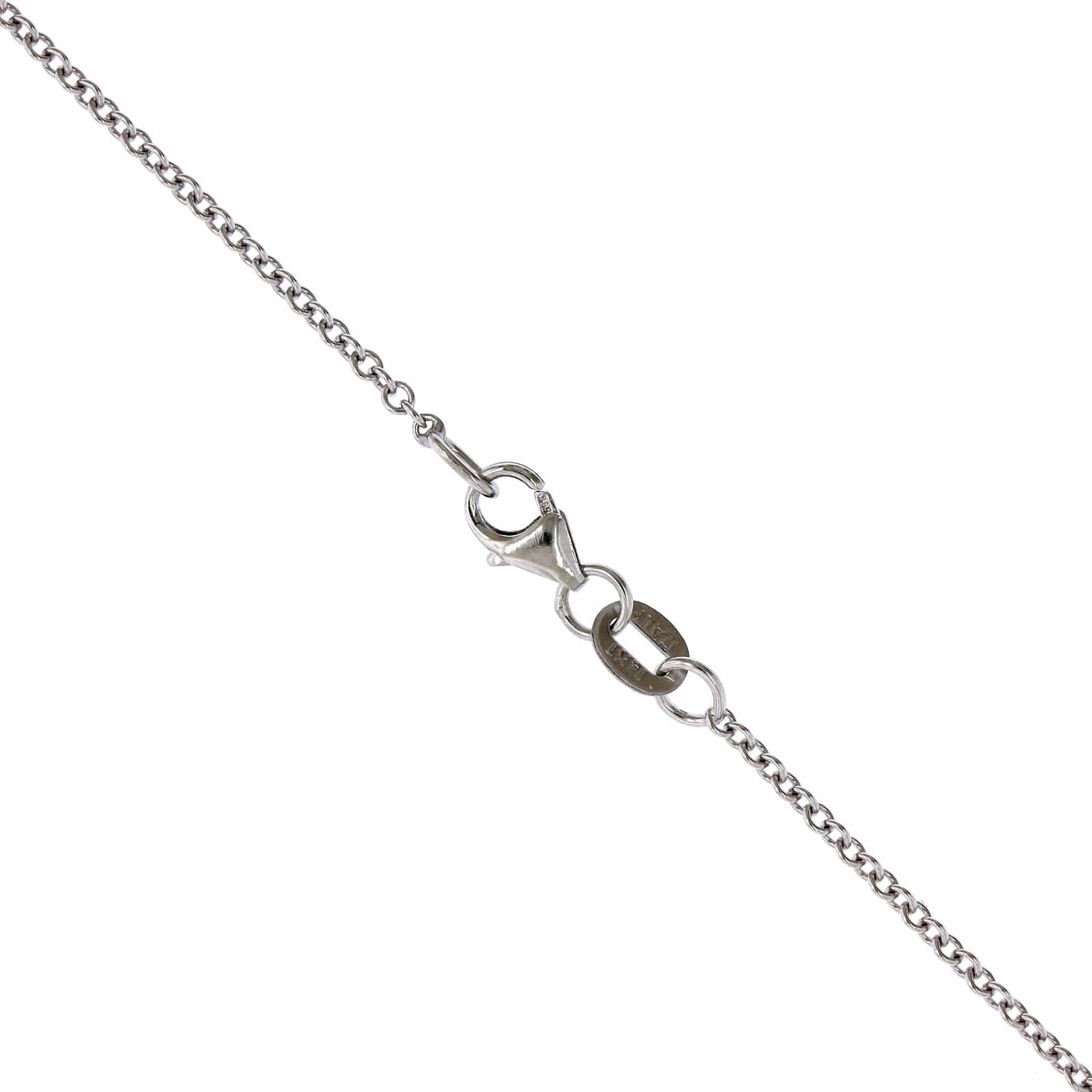 14k White Gold 3 Prong Solitaire Diamond Pendant
