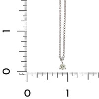 14k White Gold 3 Prong Solitaire Diamond Pendant