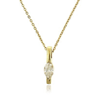 14K Yellow Gold Marquise Diamond Pendant