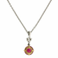 Platinum Ruby and Diamond Pendant, Long's Jewelers
