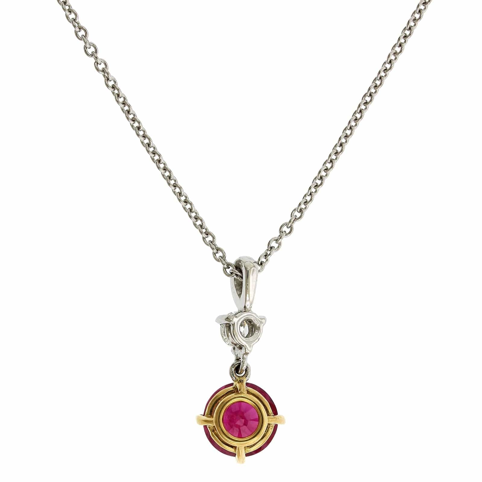 Platinum Ruby and Diamond Pendant, Long's Jewelers