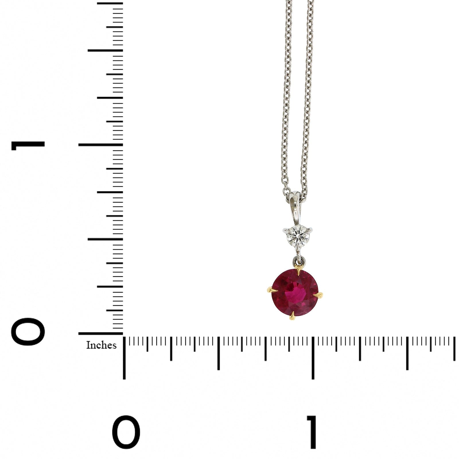 Platinum Ruby and Diamond Pendant, Long's Jewelers