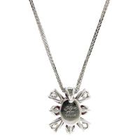 Platinum Oval Ruby and Diamond Pendant