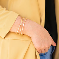 14K Yellow Gold Estate Crossover Cuff Bracelet