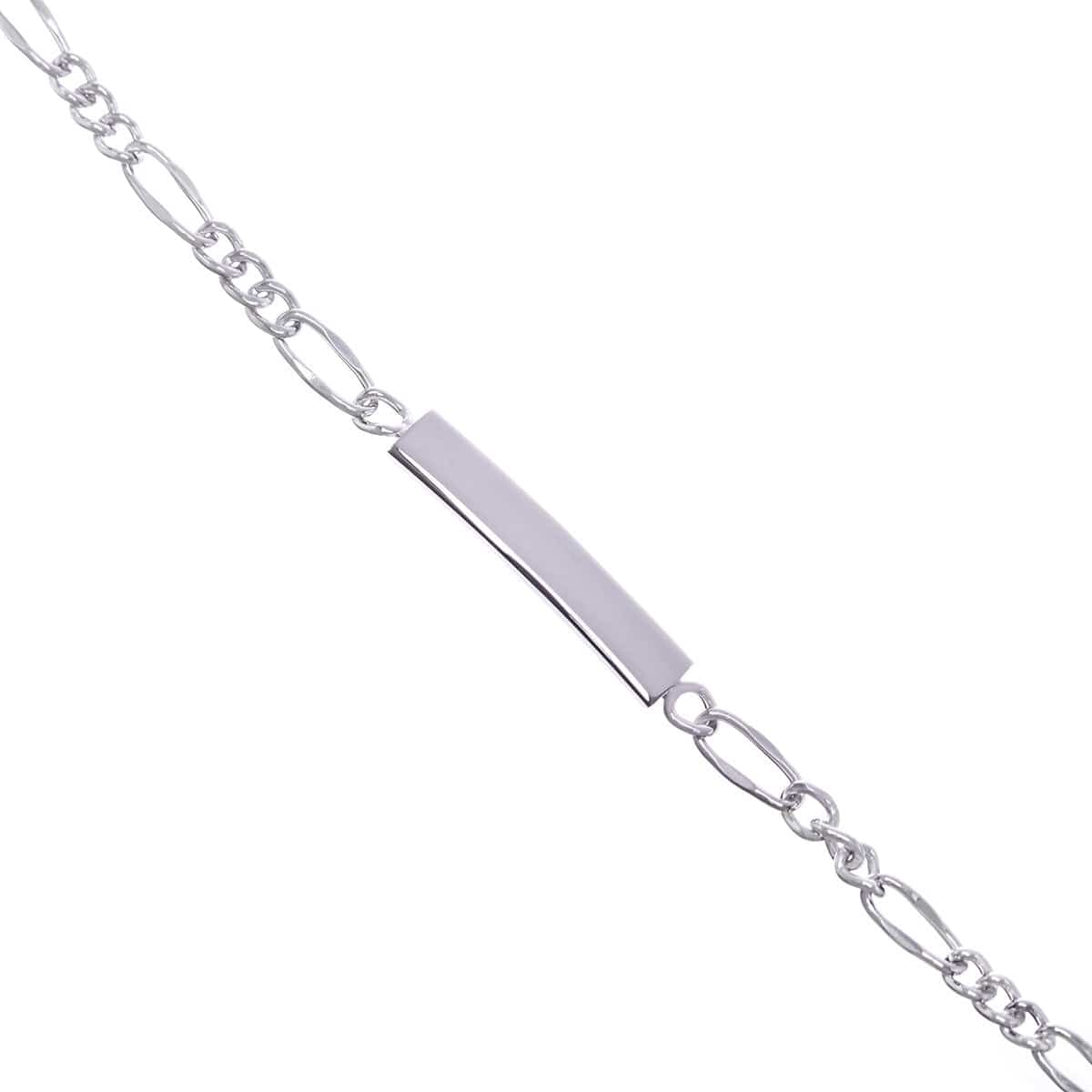 Sterling Silver Figaro ID Bracelet