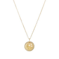 Cable Collectibles Moon and Stars Necklace with Diamonds and Yellow Sapphires in 18K Gold