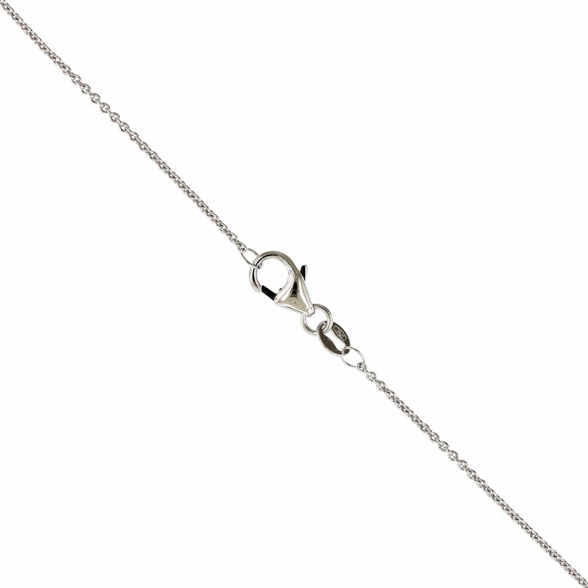 18K White Gold Sapphire Diamond Halo Pendant