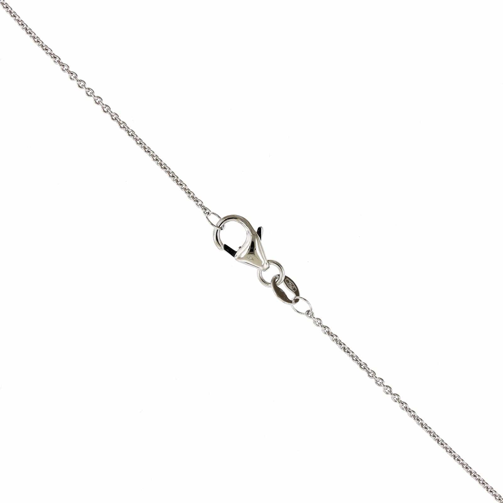 18K White Gold Sapphire Diamond Halo Pendant