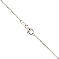18K White Gold Cushion Sapphire Diamond Halo Pendant Necklace