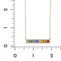 14K Yellow Gold Rainbow Sapphire Bar Necklace, 14k yellow gold, Long's Jewelers
